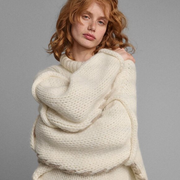 Nwt Lunya Lofty Wool Whip Stitch Pullover Size XS/SWaltzing Ivory / XS/S - Picture 1 of 3
